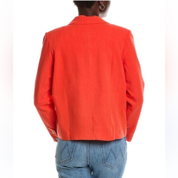 NEW Chaser Brand Women's Santanaa Linen-blend Blazer in Flame Red Size Small - Picture 2 of 13